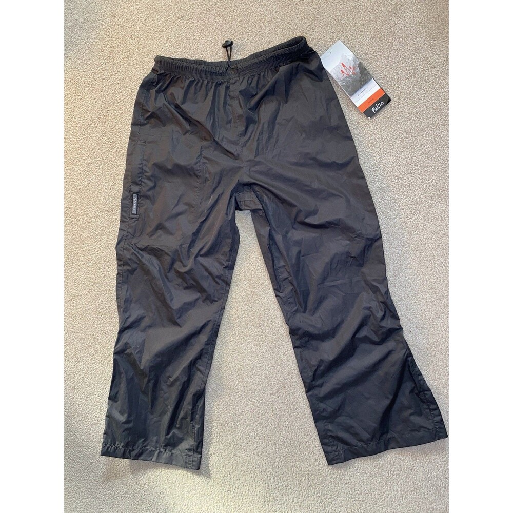 Pulse Youth Small (7/8) Black Waterproof Packable Rain Pants NWT
